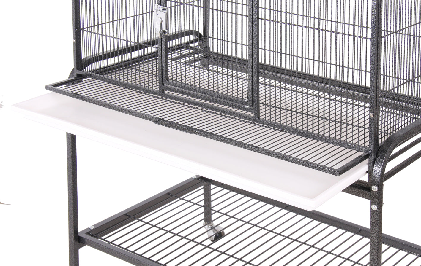 Double Door Flight Cage & Stand - Black 32"x21"x63"