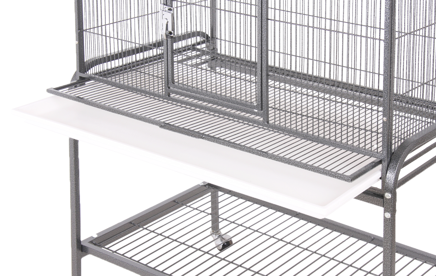 Double Door Flight Cage & Stand - Platinum 32"x21"x63"