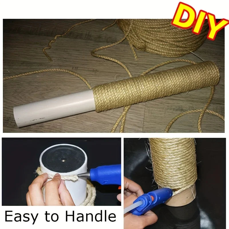 4mm/6mm/8mm /10mm Natural Sisal Rope Cat Scratcher Rope Tree Scratching DIY Toy Scratching Post Cat Paw Claw Furniture Protector