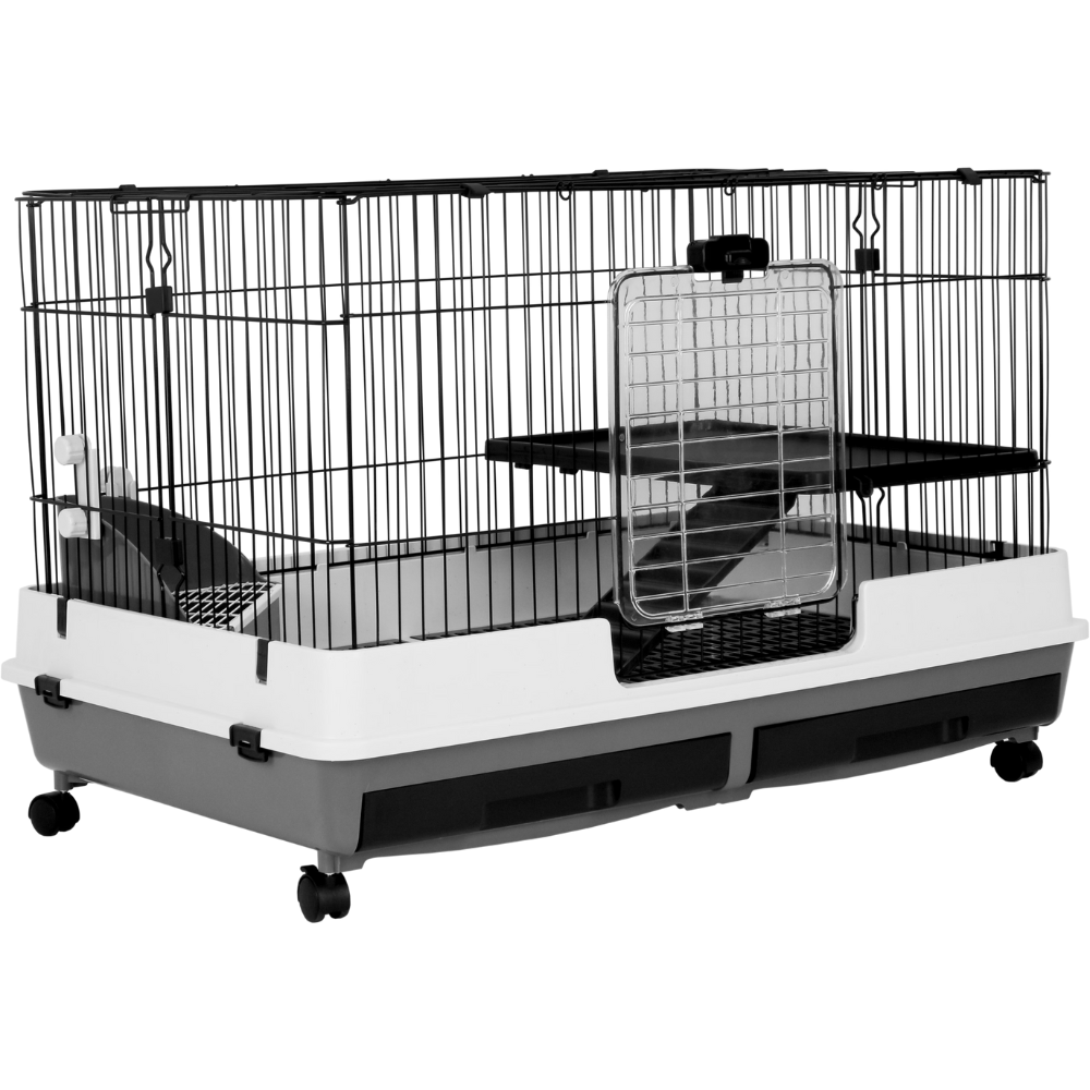 Deluxe 2 Level Small Animal Cage - Black 32"x21"x26"