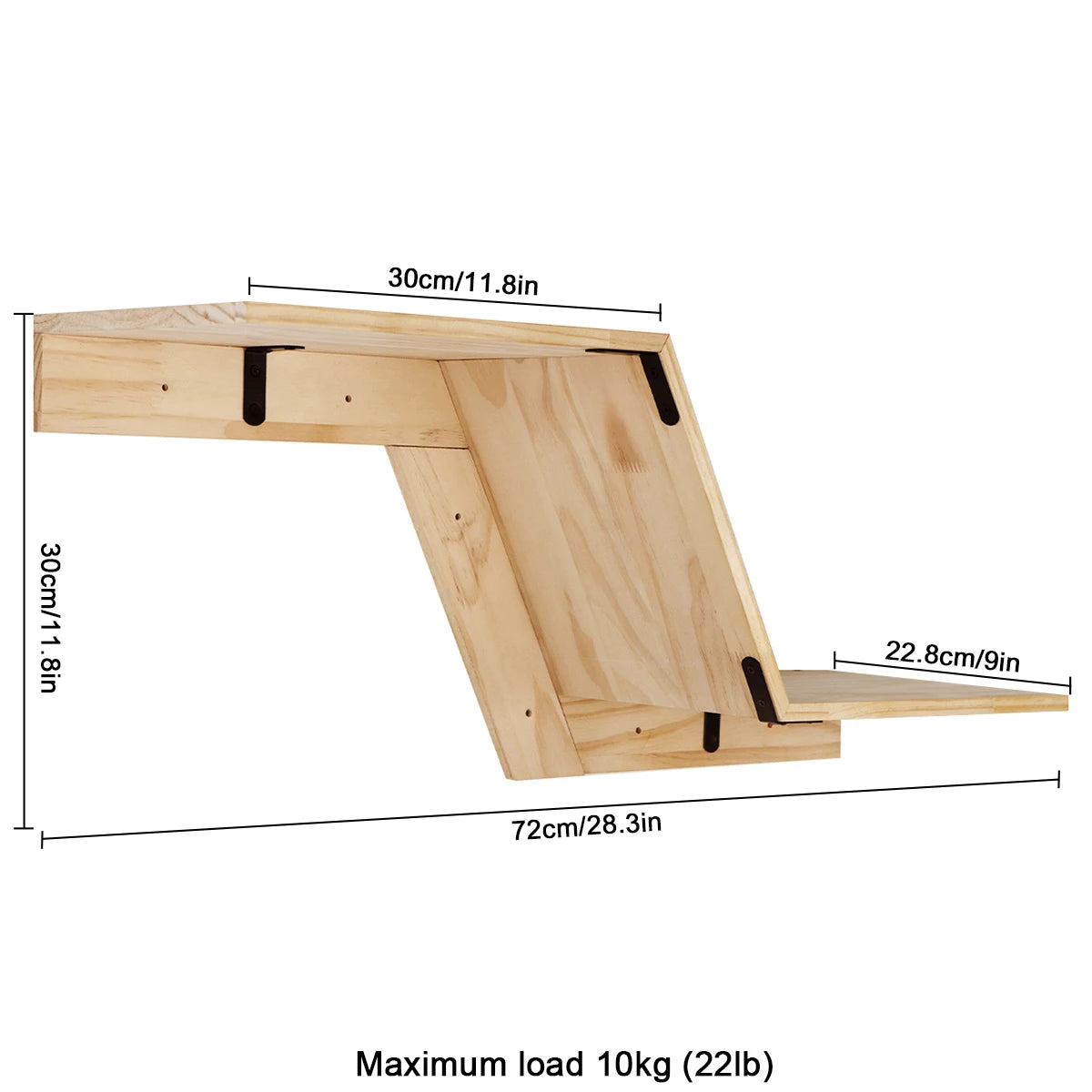 Cat Tree Wall Mounted Climbing Shelves Wooden Hammock with Ladder and Cats Perch Sleeping Pet Indoor Playground Pet Furniture