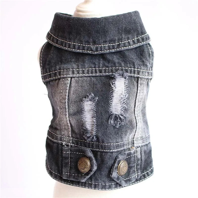 Sphinx Cat Clothes for Small Medium Large Cats, Dark Washed Cat Jeans Jacket Spring Autumn Denim Coat Cat Costume Pet Apparel