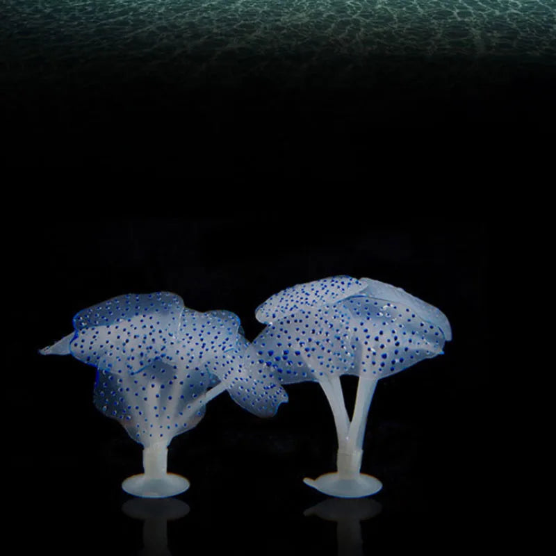 Fluorescent Fish Tank Aquarium Decoration Artificial Coral Simulation Plant Ornament Pets Underwater Landscape With Suction Cup