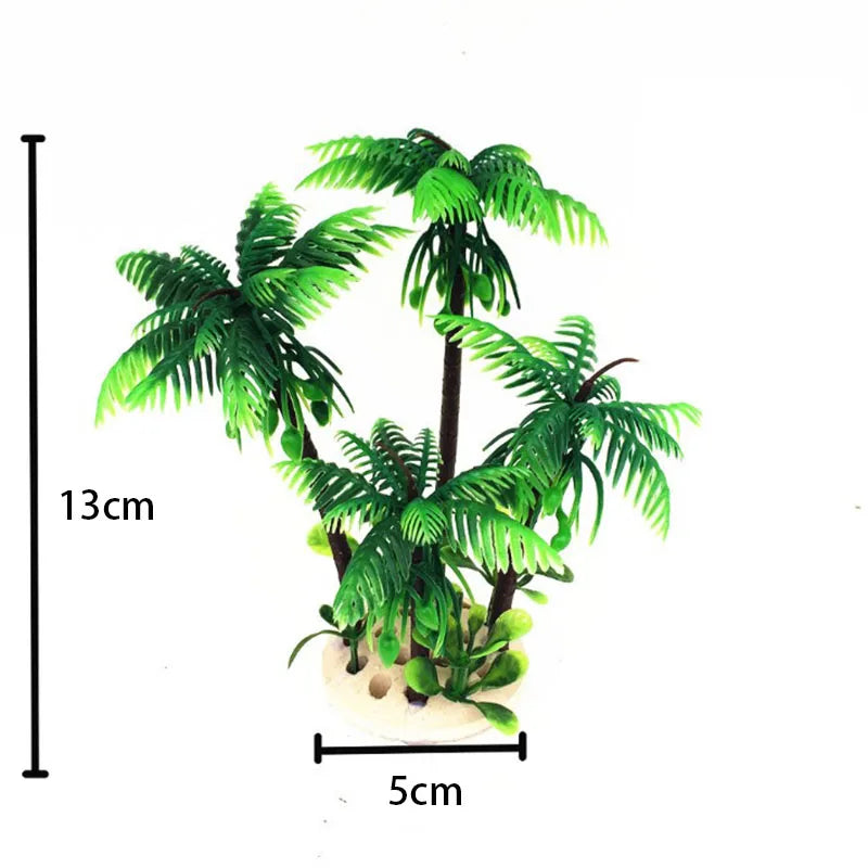 Aquarium Fish decorations Nontoxic Decorative Artificial Coconut Tree Water Ornament Plant Aquarium Plants Grass Backgrounds New