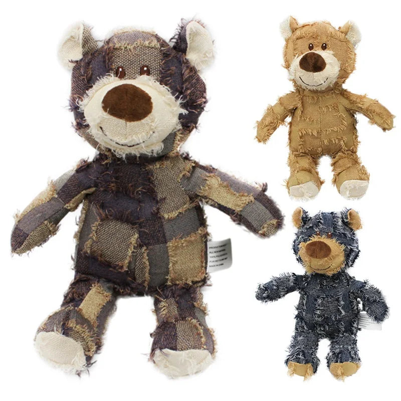 Bear Pet Dog Plush Toys Squeaking Stuffed Toys For Dogs Cat Chew Squeak Toy for Small Dogs Play Funny Training