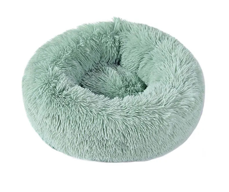 Brand New Round Shape Soft Houses for Cats Deep Sleeping Long Plush Puppy Lounger Pet Mat Small Dog Cushion Kitten Sofa Bed