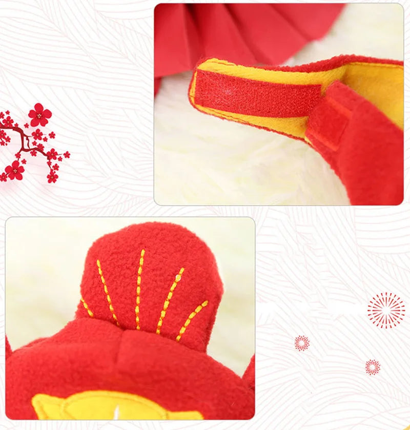 Lion Cattle Pattern Dog Costume Hat for Cat New Year Party Birthday Costume Pet Dogs Products Keep Warm Winter Puppy Accessories