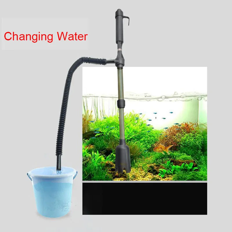 Fish Tank Siphon Water Change Aquarium Cleaning Tools Filter Water Changer Pump Sand Hose Tube Battery Powered Gravel Cleaner