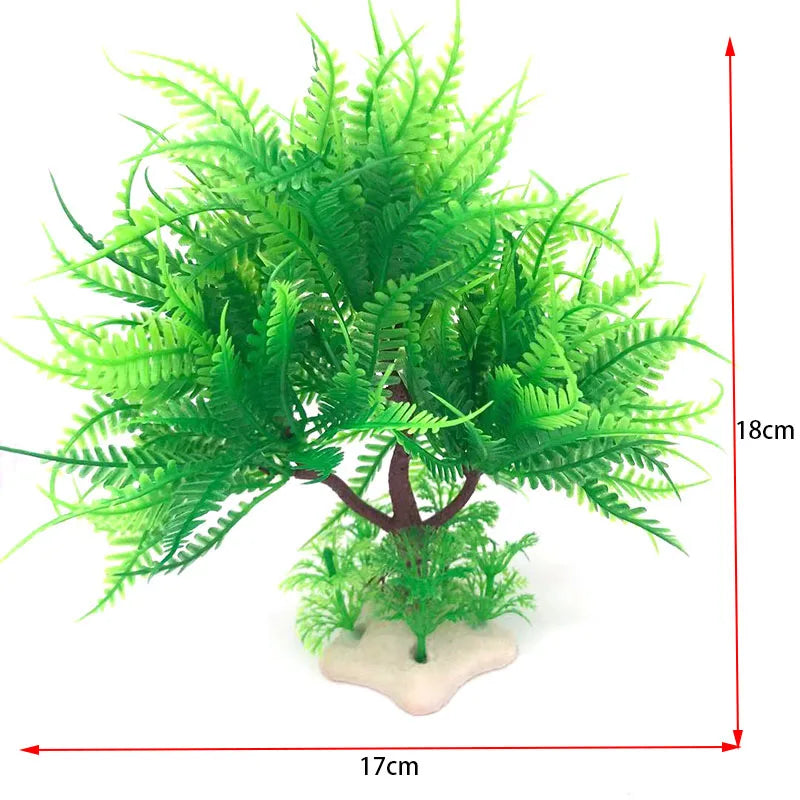 Artificial Aquarium Plastic Pine Tree Fish Tank Plants Decoration Green Red Water Grass Viewing Decorations Simulated Decor