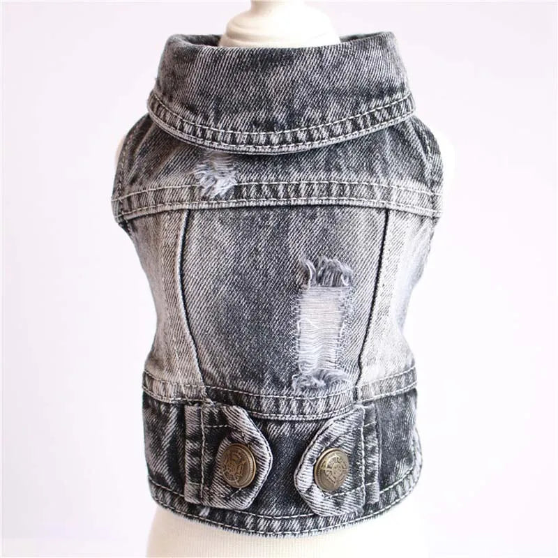 Sphinx Cat Clothes for Small Medium Large Cats, Dark Washed Cat Jeans Jacket Spring Autumn Denim Coat Cat Costume Pet Apparel