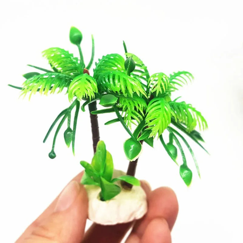 Aquarium Fish decorations Nontoxic Decorative Artificial Coconut Tree Water Ornament Plant Aquarium Plants Grass Backgrounds New