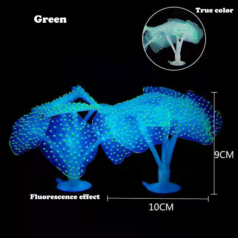 Fluorescent Fish Tank Aquarium Decoration Artificial Coral Simulation Plant Ornament Pets Underwater Landscape With Suction Cup