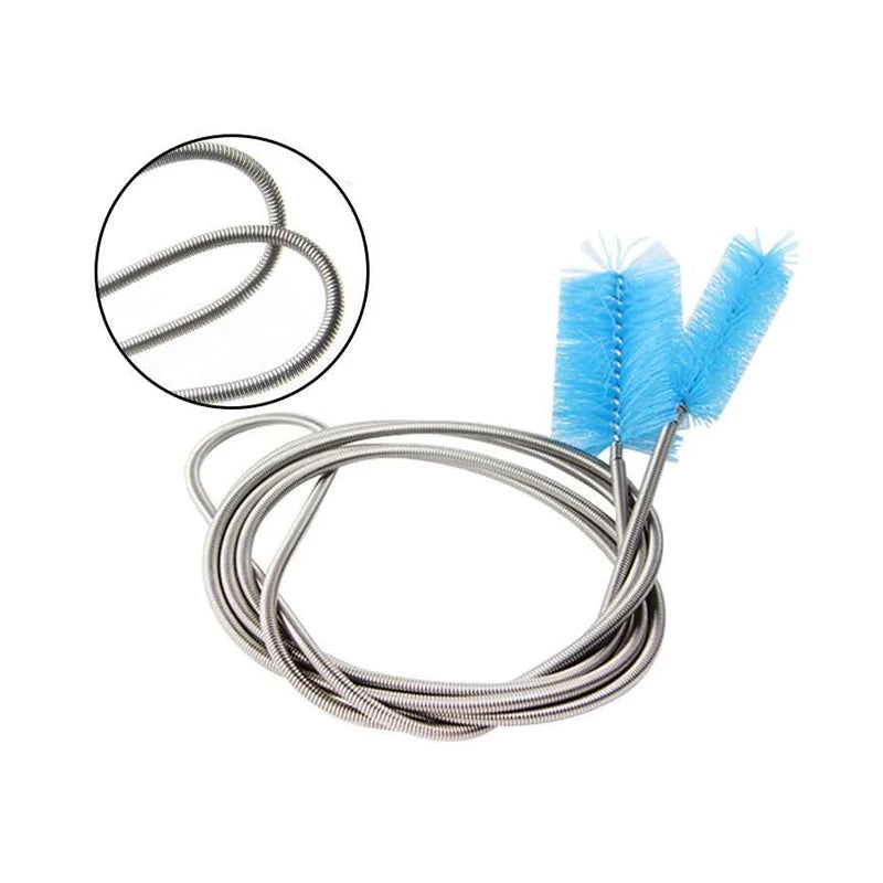 Aquarium Pipe Cleaning Brush Fish Tank Cleaner Tube Stainless Steel Water Filter Air Tube Flexible Double End Hose Accessories