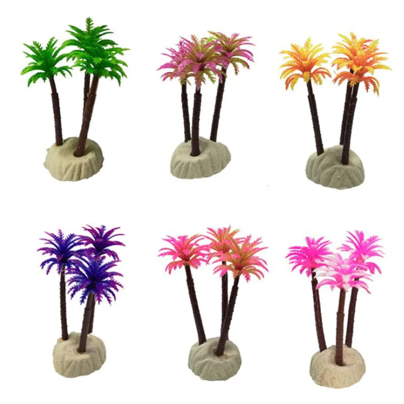 Aquarium Fish decorations Nontoxic Decorative Artificial Coconut Tree Water Ornament Plant Aquarium Plants Grass Backgrounds New