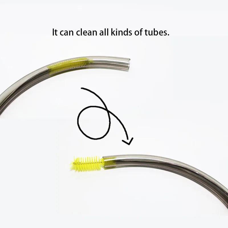 Aquarium Pipe Cleaning Brush Fish Tank Cleaner Tube Stainless Steel Water Filter Air Tube Flexible Double End Hose Accessories