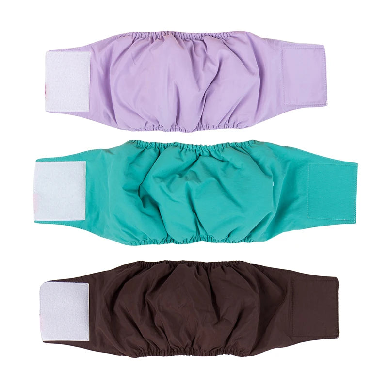 3 Pack Dog Belly Bands Washable Reusable Dog Diapers High Absorbing Male Dog Cat Wrap Panties Pet Incontinence Nappies