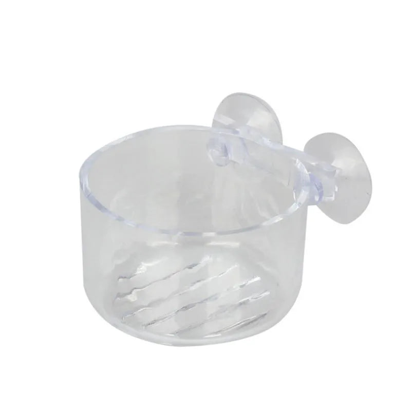 1pc Plastic Automatic Feeder With Suction Cup For Aquarium Red Worm Feeding Fish Tank Cone Live Food Tapered Hopper Basket New