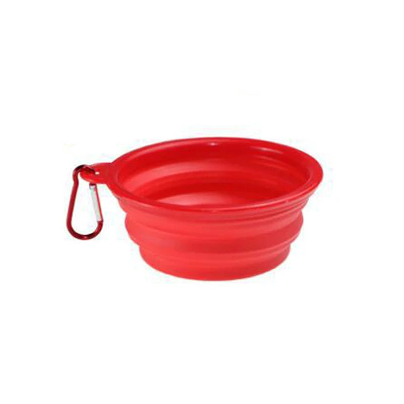 1Pcs Portable Travel Collapsible Dog Pet Folding Silicone Bowl For Pet Feeder Puppy Food Container Feeder Dish Bowl With buckle