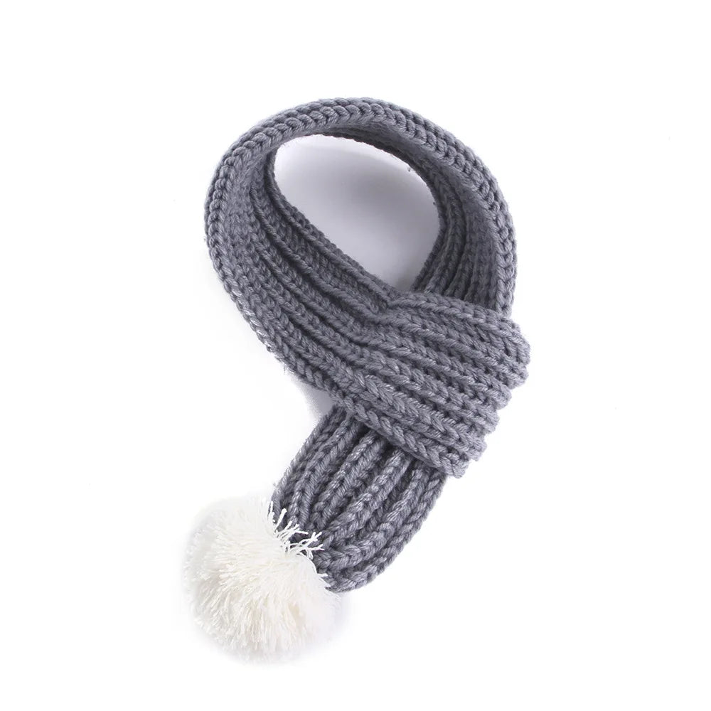 Solid Knitting Winter Pet Scarf for Dogs Christmas New Year Green Red Festival Cat Accessories Adjustable Plush Cozy Dog Collar
