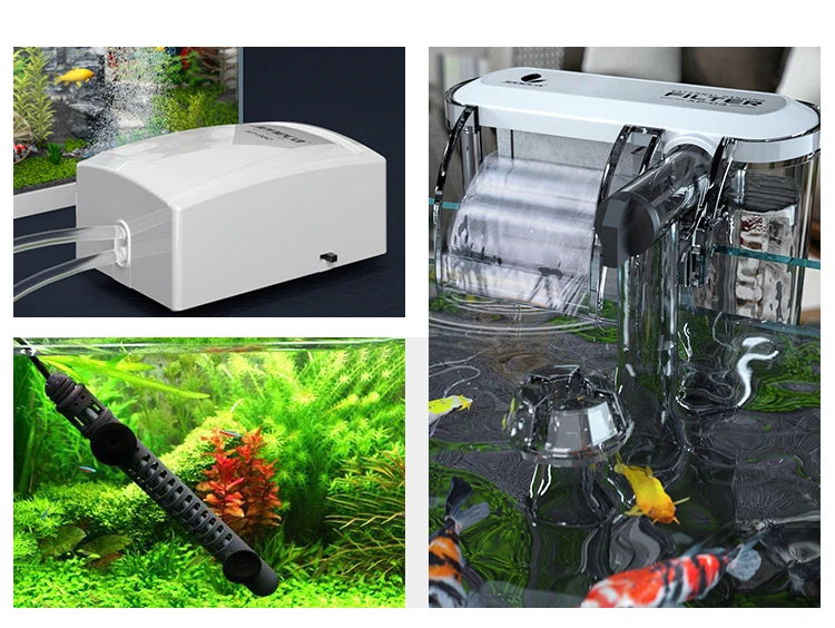 Glass Aquarium Fish Tank Mini Table Office Home Aquarium Fish Tank