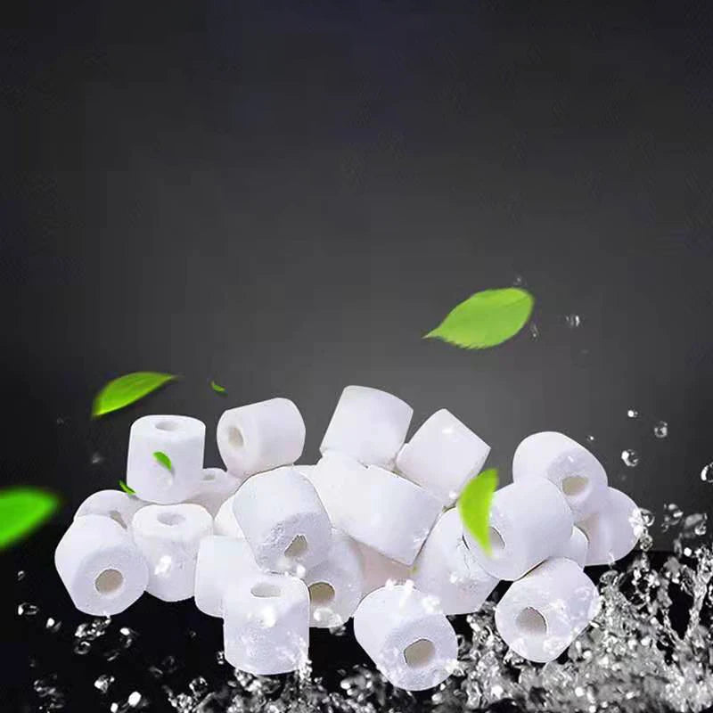 100g Aquarium Fish tank Filter Media Ceramic Ring For Aquarium Glass Ring Biological ring Baterial House 100g High Quality
