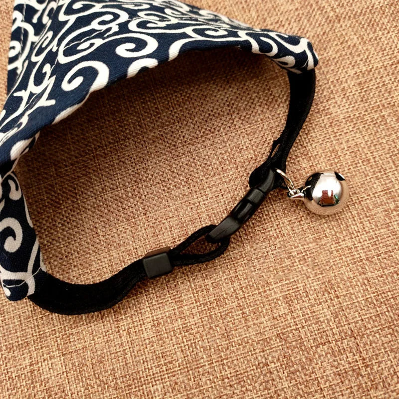 Original Pet Dog Bandana Tang Thread Printing Puppy Bib Bow Tie Party Neck Accessories Kitten Grooming Kerchief Shiba Inu Collar