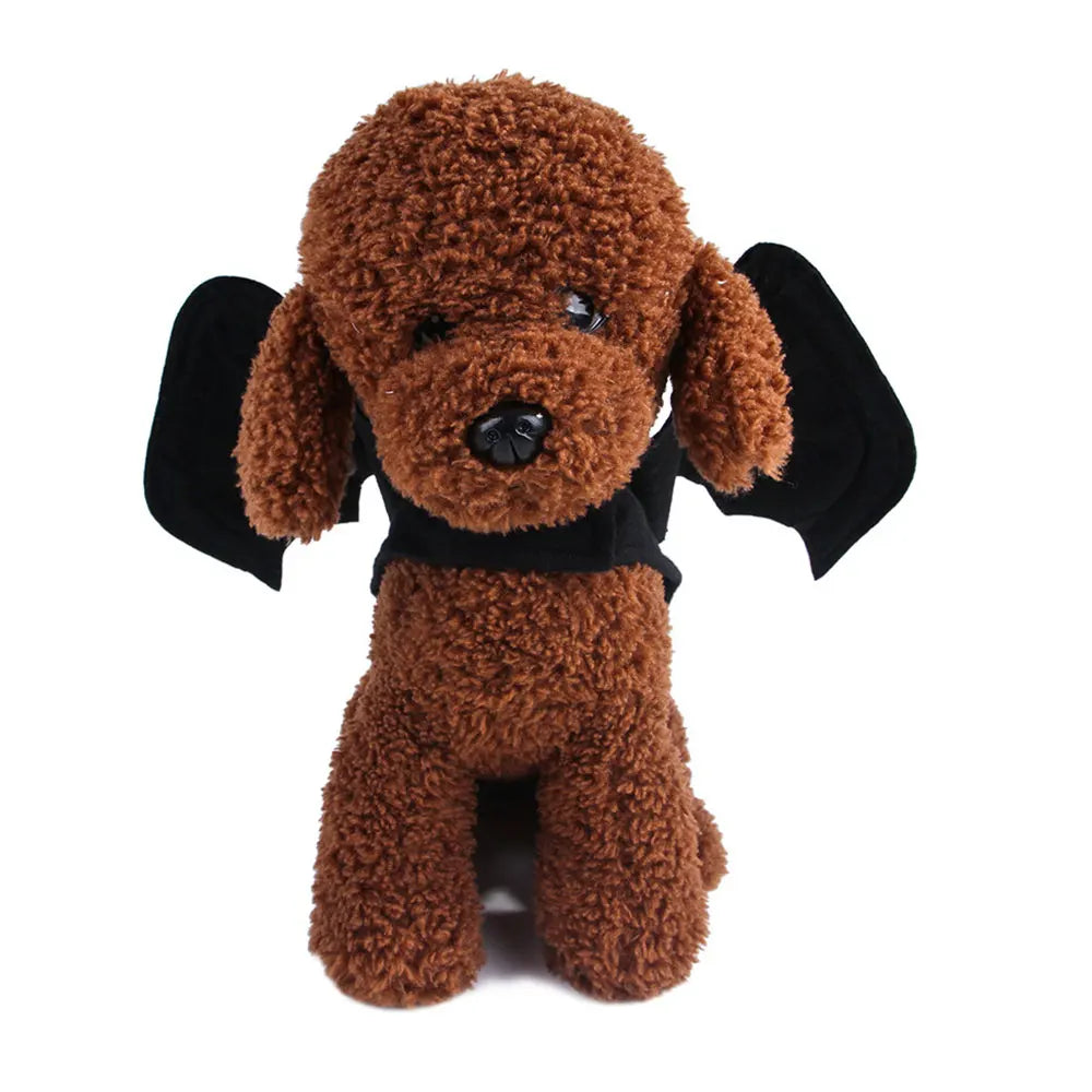 Fancy Cat Clothing Dark Elf Vampire Bat Halloween Black Dress With Bells Cosplay Lifelike Wings High Quality Christmas Costume