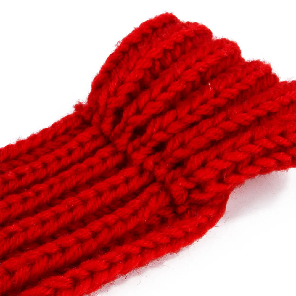 Solid Knitting Winter Pet Scarf for Dogs Christmas New Year Green Red Festival Cat Accessories Adjustable Plush Cozy Dog Collar