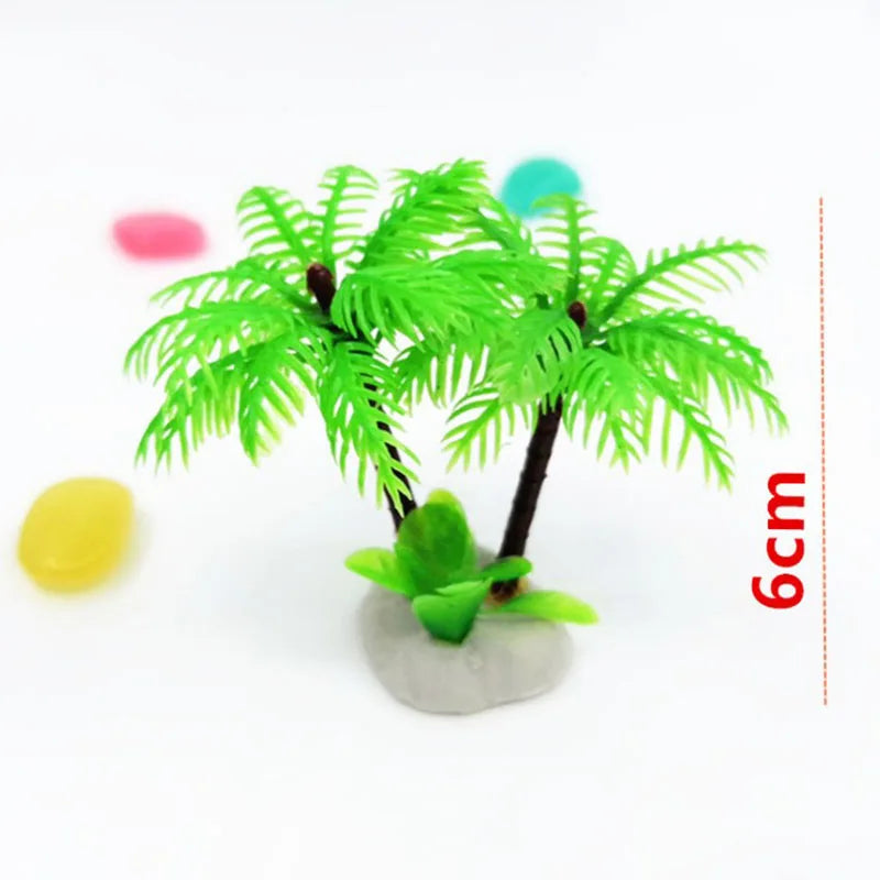 Aquarium Fish decorations Nontoxic Decorative Artificial Coconut Tree Water Ornament Plant Aquarium Plants Grass Backgrounds New