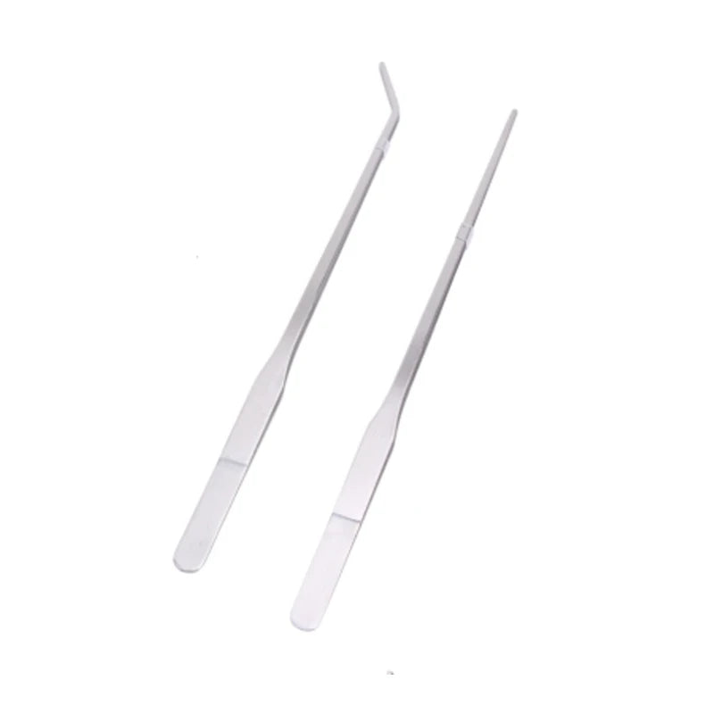 Stainless Steel Curved Aquarium Tweezers Aquarium Plants Shrimp Reef Tweezer Straight Fish Tank Cleaner FishAquarium Accessories