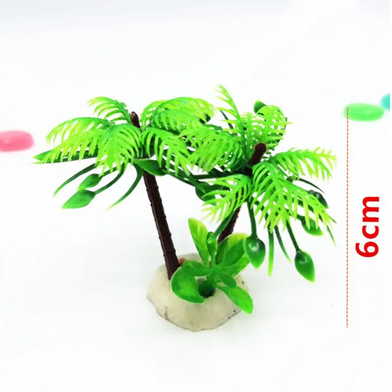 Aquarium Fish decorations Nontoxic Decorative Artificial Coconut Tree Water Ornament Plant Aquarium Plants Grass Backgrounds New