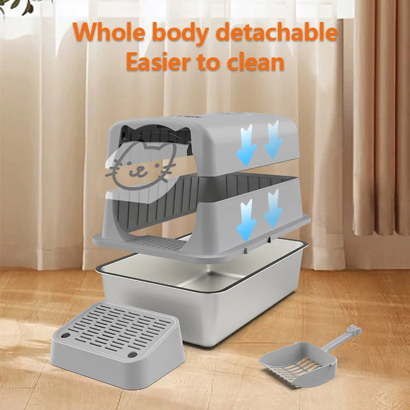 2025 New Trends Wholesale Large Capacity Electric Cat Litter Box Enclosed Smart Deodorant Cat Toilet