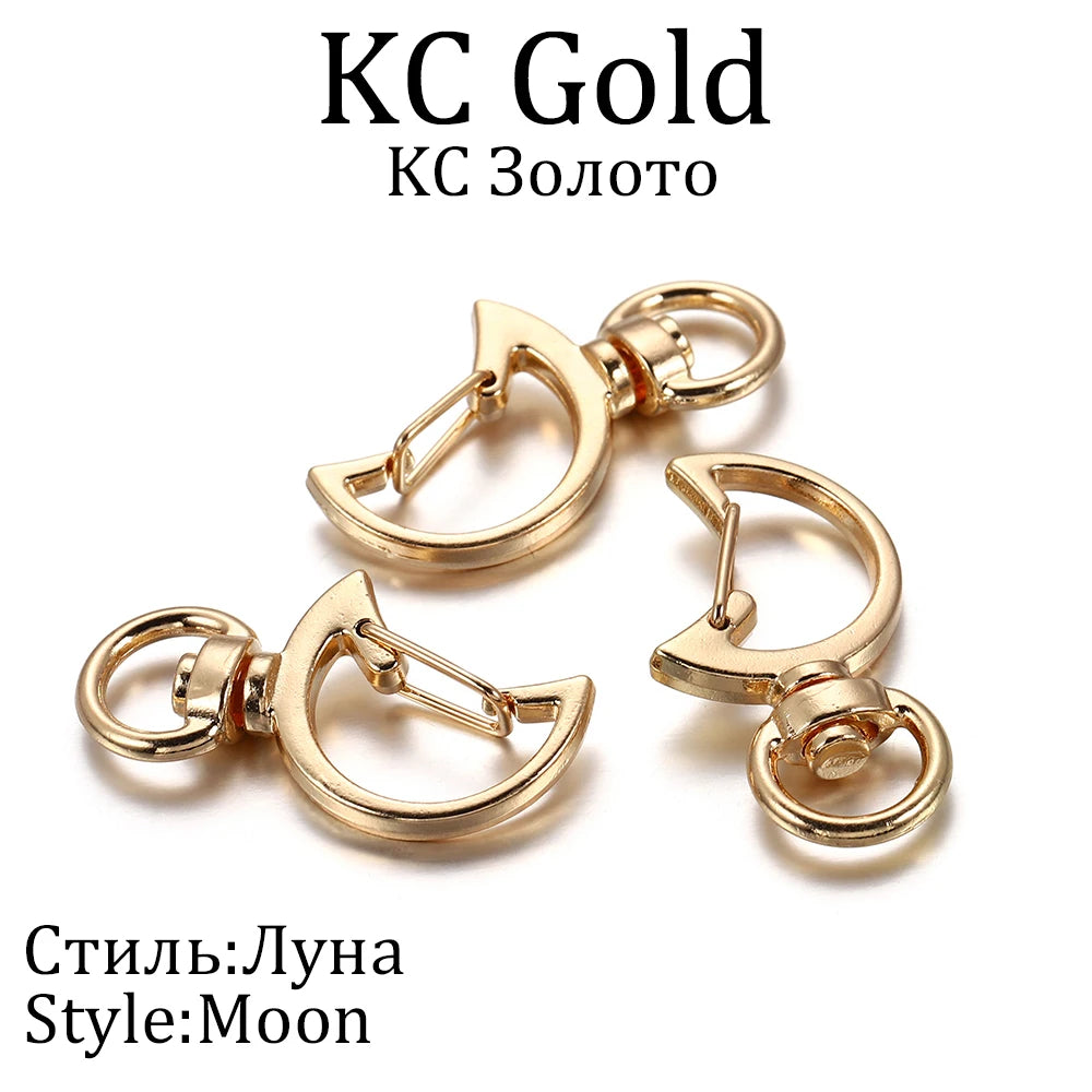 10pcs/lot Star Moon Heart Cat Dog Shell Dolphins Flowers Charms Lobster Clasps Hook For DIY Key Chain Jewelry Making Accessories