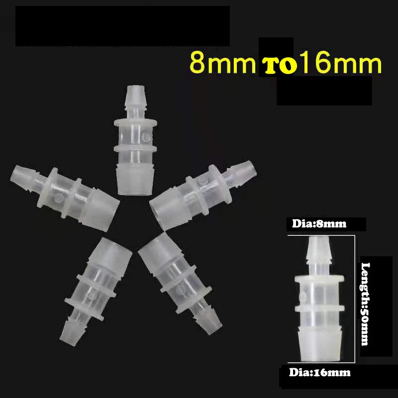 8/12/16mm 5pcs Aquarium Water Pipe Tube Adapter Outlet Inlet Hose Control Valve For Fish Tank Connectors Acuario Accesorio New