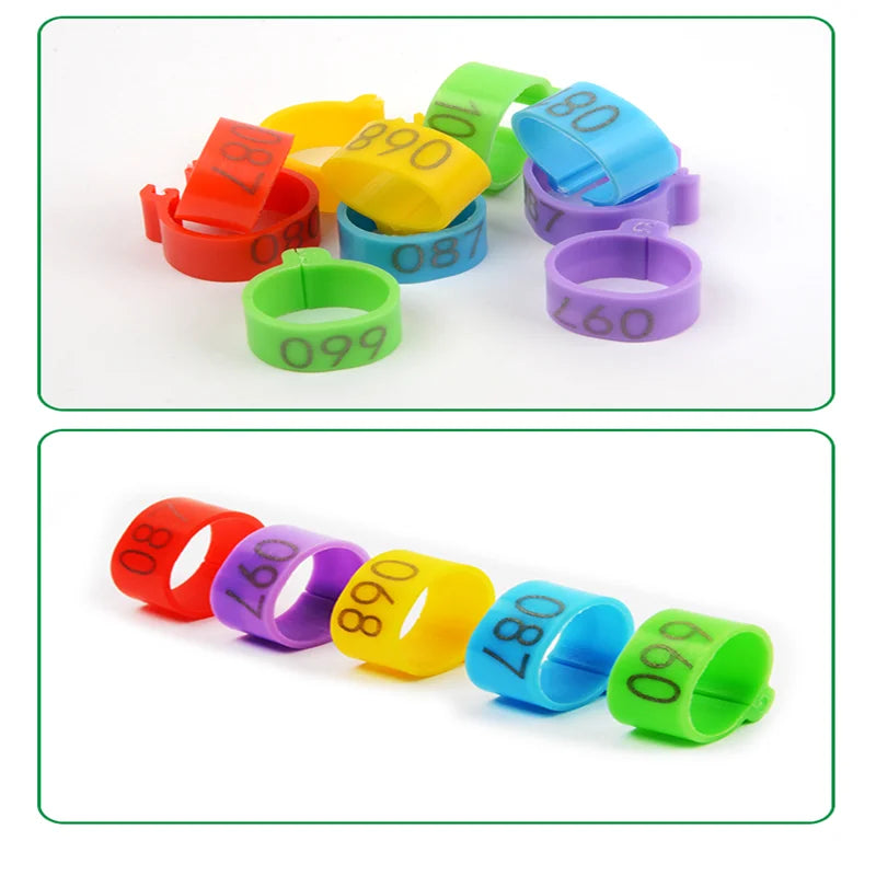 100Pcs Plastic 1.6/2.0cm Quail Bird Chicken Hen Pigeon Poultry Chicks Duck Parrot Foot Clip Rings Mark Sign