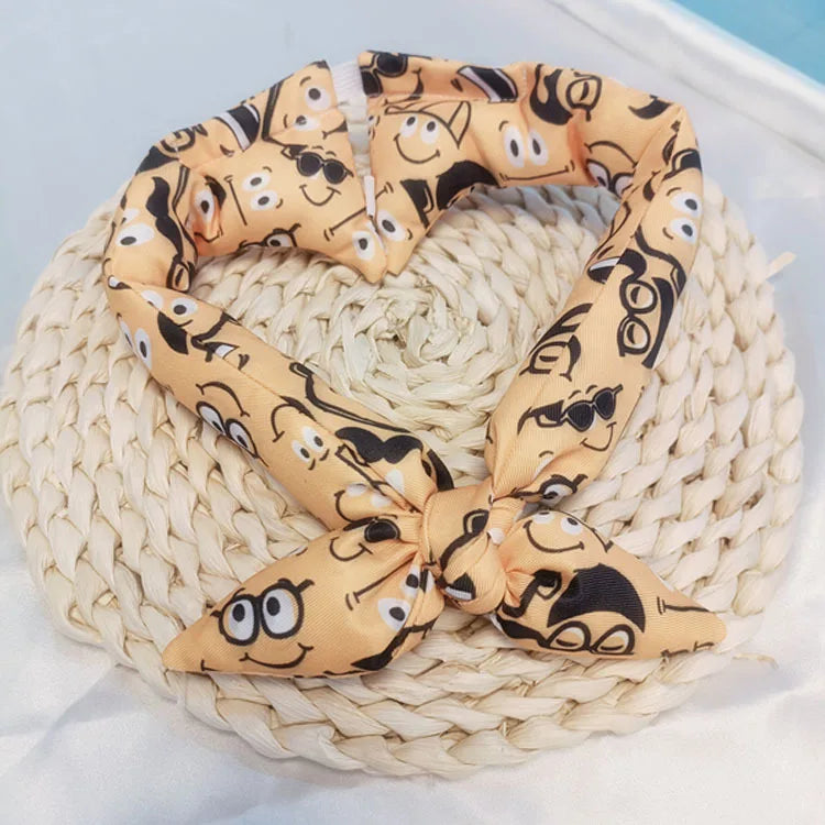 Original Pet Dog Bandana Tang Thread Printing Puppy Bib Bow Tie Party Neck Accessories Kitten Grooming Kerchief Shiba Inu Collar