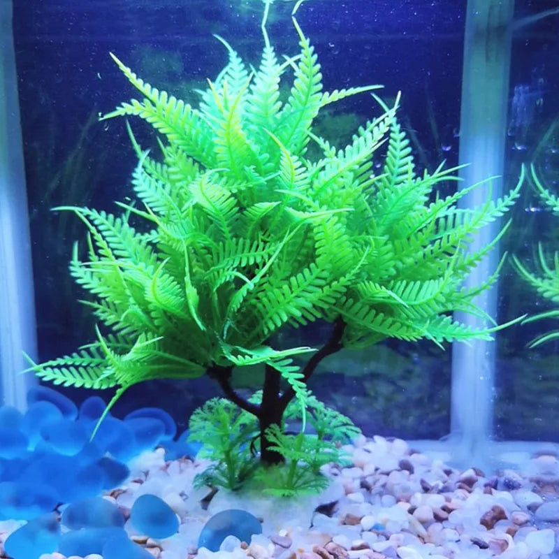Artificial Aquarium Plastic Pine Tree Fish Tank Plants Decoration Green Red Water Grass Viewing Decorations Simulated Decor
