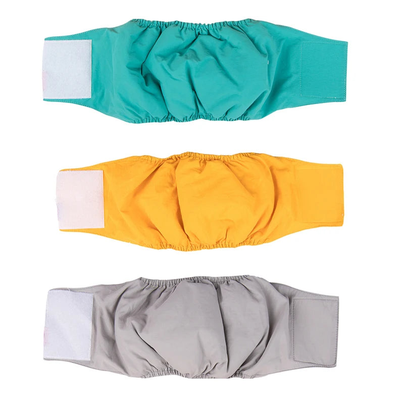 3 Pack Dog Belly Bands Washable Reusable Dog Diapers High Absorbing Male Dog Cat Wrap Panties Pet Incontinence Nappies