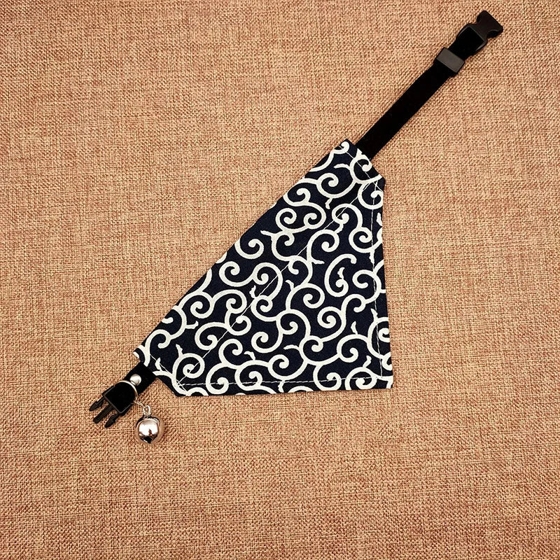 Original Pet Dog Bandana Tang Thread Printing Puppy Bib Bow Tie Party Neck Accessories Kitten Grooming Kerchief Shiba Inu Collar