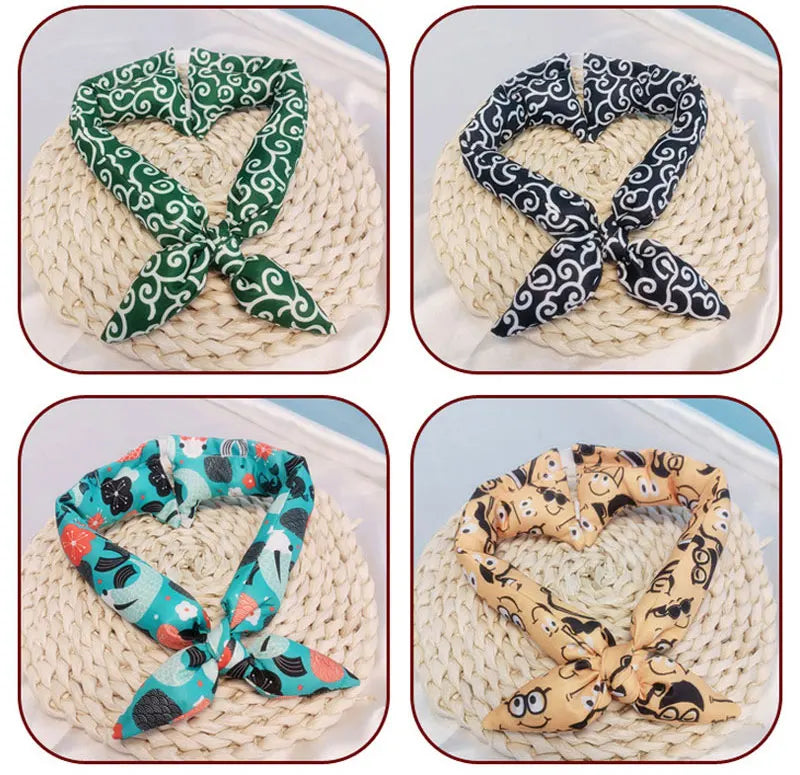 Original Pet Dog Bandana Tang Thread Printing Puppy Bib Bow Tie Party Neck Accessories Kitten Grooming Kerchief Shiba Inu Collar