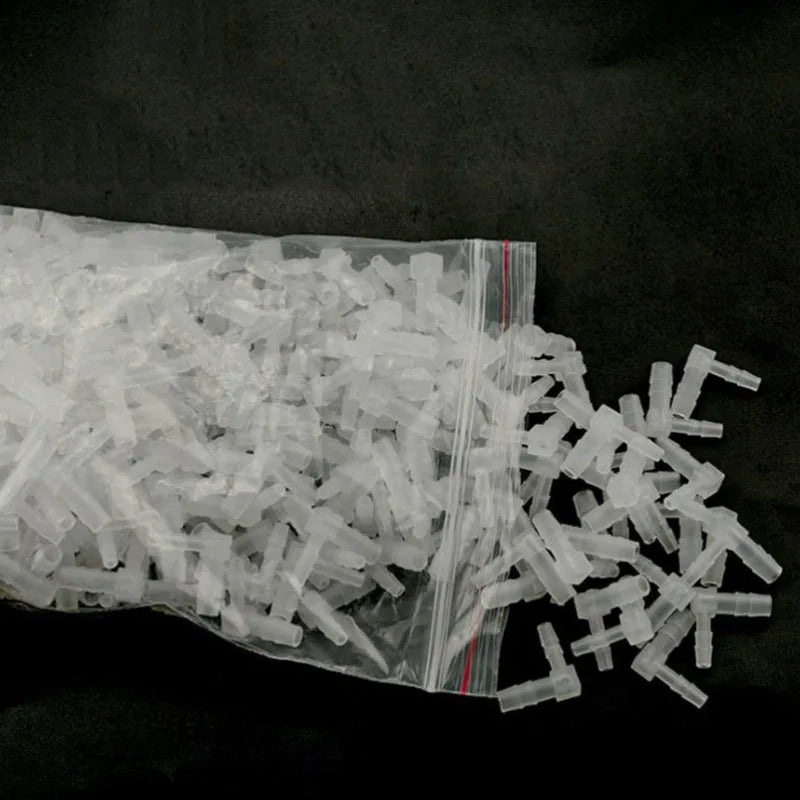 10pcs/lot 4mm Elbow Plastic Aquarium Connectors Fish Tank Air Water Pump Connector Control Valve Air Pipe Tube Accessories New