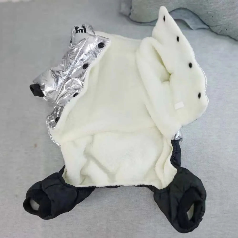 Yorkie Chihuahua Dog Clothes Winter Dog Jumpsuit for Small Dogs Waterproof Thicken Warm Hooded Coat Outfits Overalls for Dogs