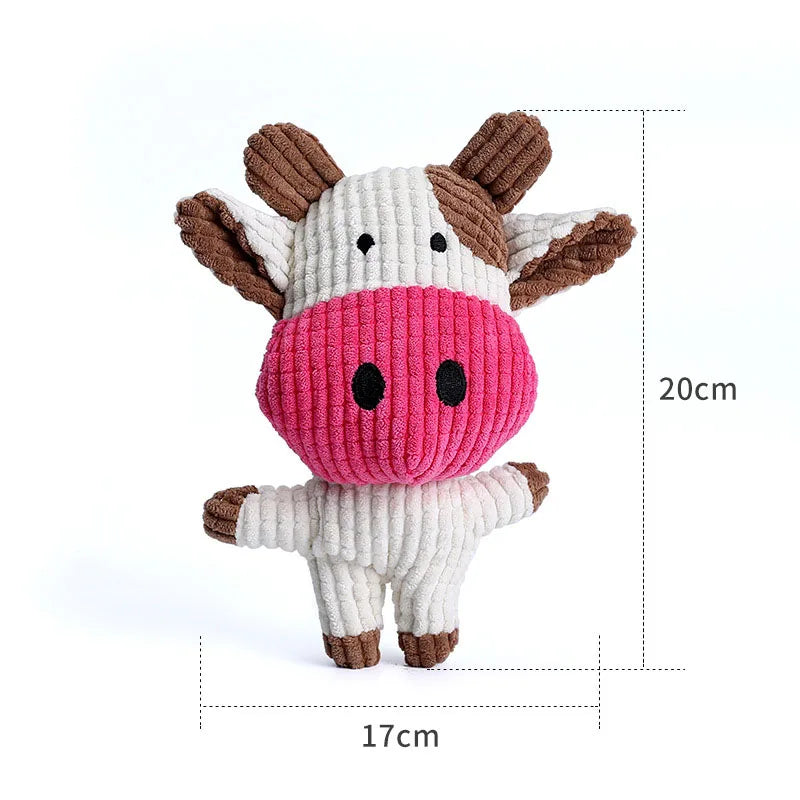Cute Plush Toys Squeak Pet Cow Rabbit Animal Plush Toy Dog Chew Squeaky Whistling Involved Squirrel Dog Toys Cute Plush Toys Squ
