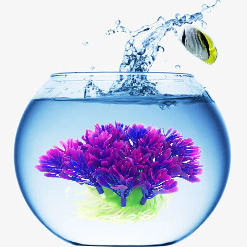Artificial Wide Short Fish Tank Aquarium Plastic Plant Simulation Water Plants Grass For Fish Tank Aquarium Decoration Beautiful