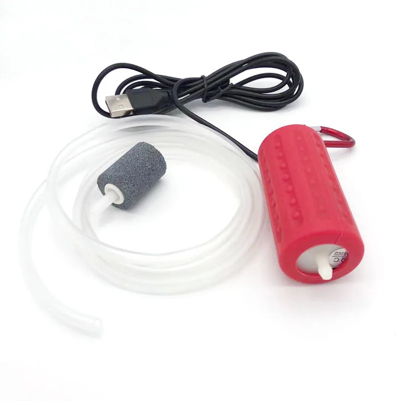 New Aquarium Mini USB Oxygen Air Pump With Stone Accessories Check Valve Mute Hose Energy Saving Supplies Fish Tank Accessories