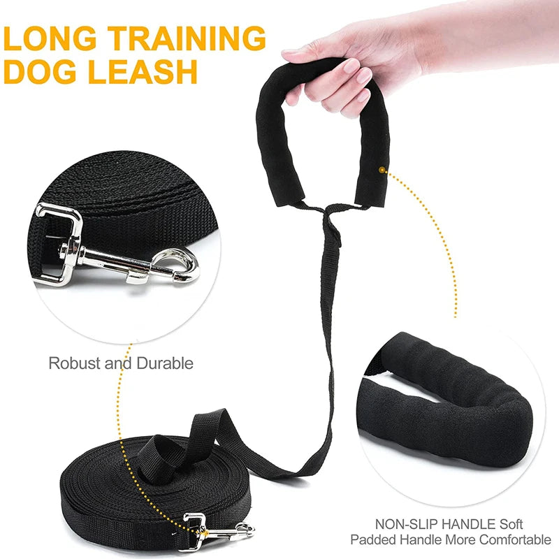 10m 15m 20m 30m Long Nylon Pet Dog Leash Obedience Recall Training Lead, Small Medium Large Dog Lanyard Tracking Rope
