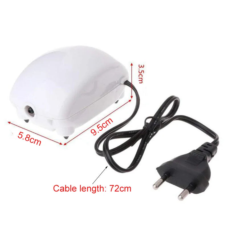 2.5W Aquarium Fish Tank Oxygen Air Pump Mini Air Compressor Pump Aquarium Fish Tank Oxygen Pump Ultra Low Noise Tank Accessories