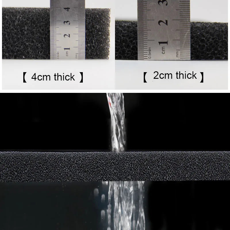 40cmx30cmx2cm Black Filtration Foam Aquarium Fish Tank Biochemical Filter Sponge Pad Skimmer Long Use Time Sponges Supply Tank