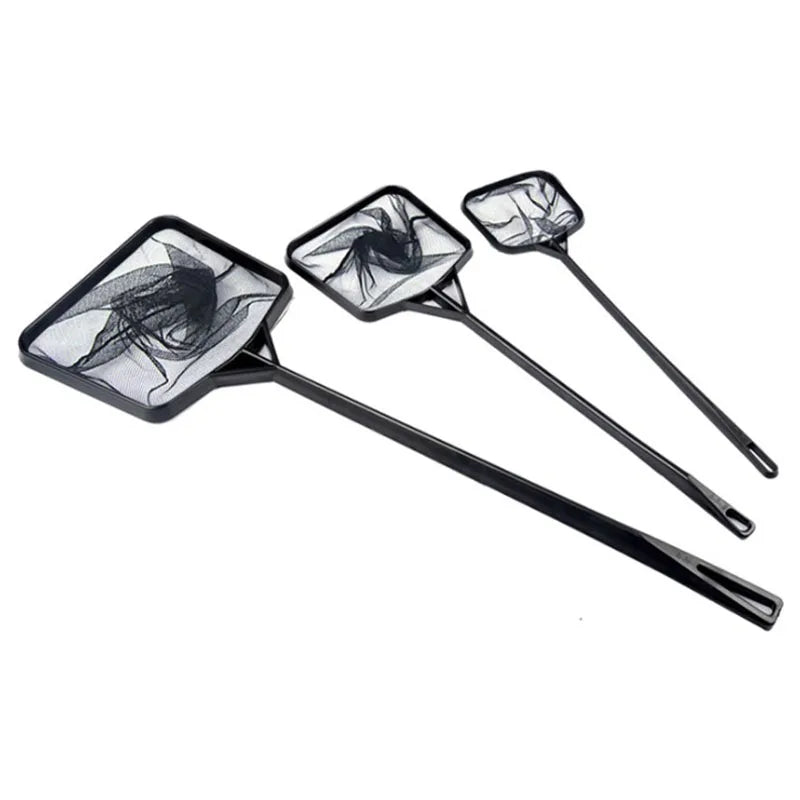 Black Aquarium Accessories Long Handle Square Aquarium Fish Tank Fishing Net Landing Net for Fish Durable Products Accessories