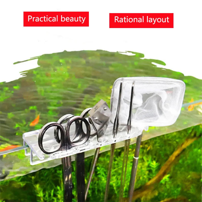 Transparent Acrylic Aquarium Bracket Holder for Scissor Tweezers Shovel Kit Aquarium Maintenance Tools Aquarium Accessories